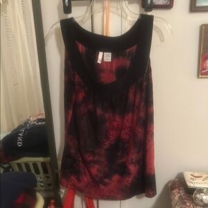 Sami & Jo Black and Red Floral Tank Top